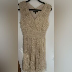 Cream midi laced dress size 10
